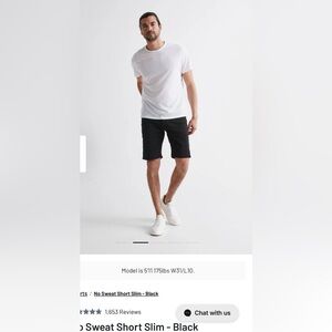 DU/ER No Sweat Shorts Mens 31 Black Performance Stretch NWT